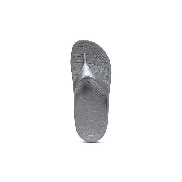 Aetrex Women's Fiji Orthotic Flip Flops - Charcoal | USA 739XD2D